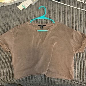 brown cropped top